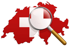 drapeau carte suisse loupe